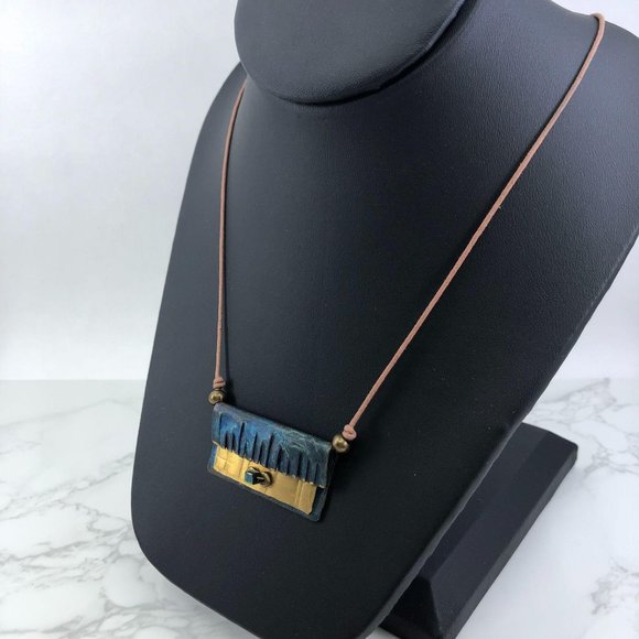 Artisan Hand Made Copper and Brass Necklace - Picture 4 of 13